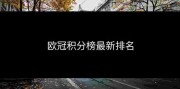 欧冠积分榜最新排名
