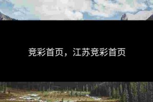 竞彩首页，江苏竞彩首页